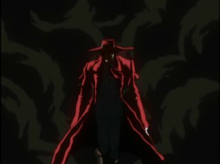 Alucard emerging from the smoke