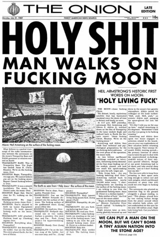 Newspaper from 1969: Holy Shit, Man Walks on Fucking Moon