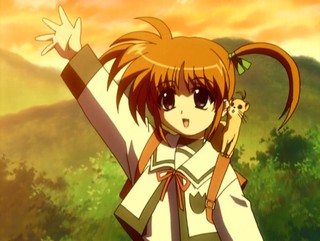 Nanoha and Yunno wave goodbye