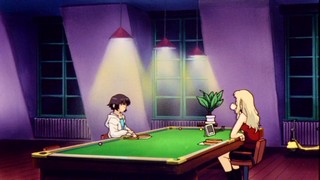 Kirika and Mireille and a pool table