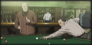 Boma and Pazu shoot some pool