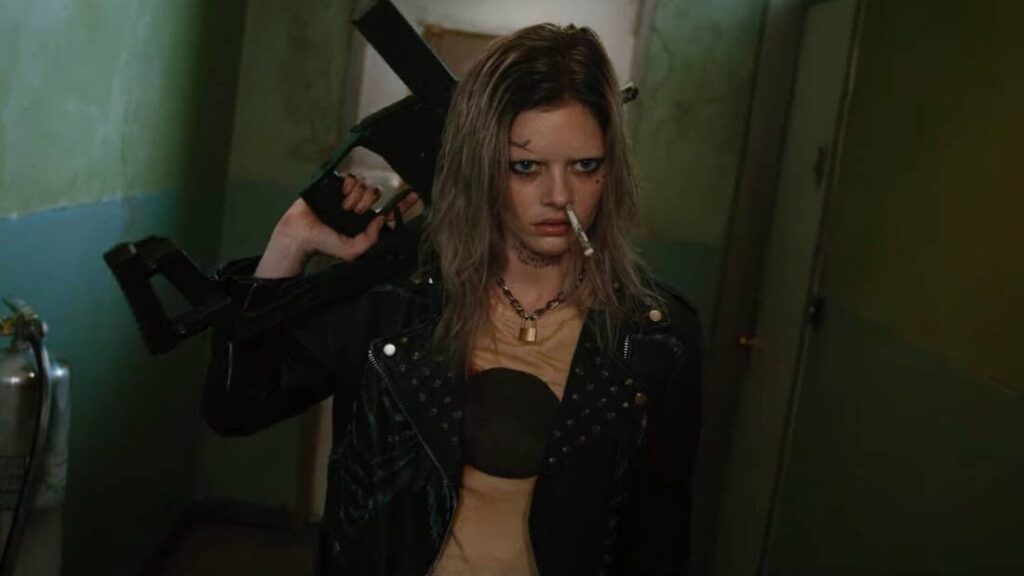 Samara Weaving in Guns Akimbo